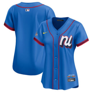 Women's National League Blank Blue 2025 All-Star Limited Stitched Baseball Jersey(Run Small)