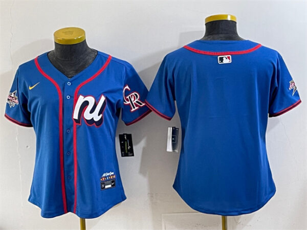 Women's National League Colorado Rockies Blank Blue 2025 All-Star Edition Limited Stitched Baseball Jersey(Run Small)