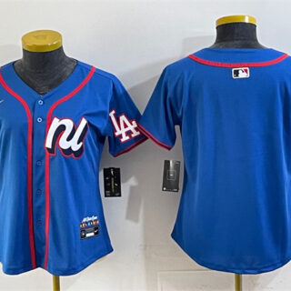Women's National League Los Angeles Dodgers Blank Blue 2025 All-Star Edition Limited Stitched Baseball Jersey(Run Small)