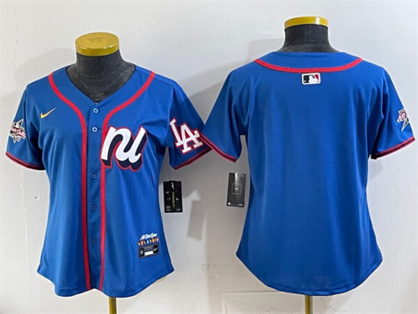 Women's National League Los Angeles Dodgers Blank Blue 2025 All-Star Edition Limited Stitched Baseball Jersey(Run Small)