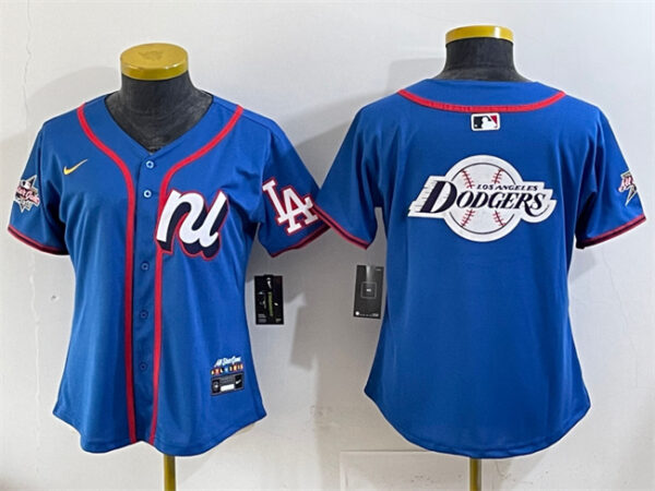 Women's National League Los Angeles Dodgers Team Big Logo Blue 2025 All-Star Edition Limited Stitched Baseball Jersey(Run Small)