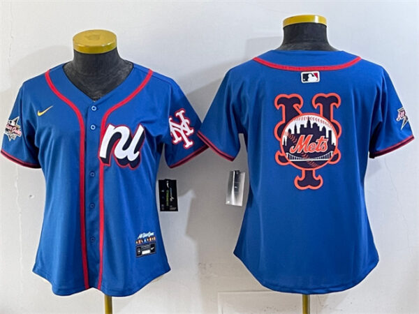 Women's National League New York Mets Team Big Logo Blue 2025 All-Star Edition Limited Stitched Baseball Jersey(Run Small)