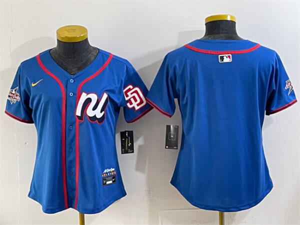 Women's National League San Diego Padres Blank Blue 2025 All-Star Edition Limited Stitched Baseball Jersey(Run Small)