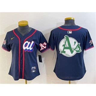 Women's American League Oakland Athletics Team Big Logo Navy 2025 All-Star Edition Limited Stitched Baseball Jersey(Run Small)