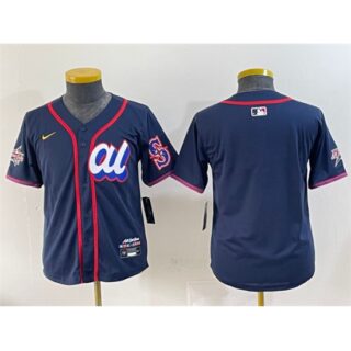 Women's American League Seattle Mariners Blank Navy 2025 All-Star Edition Limited Stitched Baseball Jersey(Run Small)