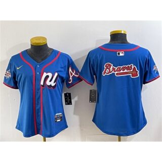 Women's National League Atlanta Braves Team Big Logo Blue 2025 All-Star Edition Limited Stitched Jersey(Run Small)