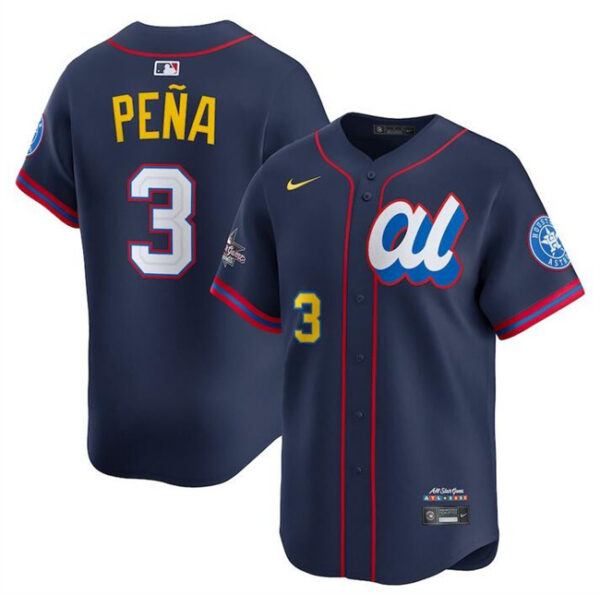 Youth American League #3 Jeremy Pena Navy 2025 All-Star Edition Limited Stitched Baseball Jersey