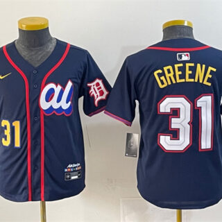 Youth American League #31 Riley Greene Navy 2025 All-Star Edition Limited Stitched Baseball Jersey