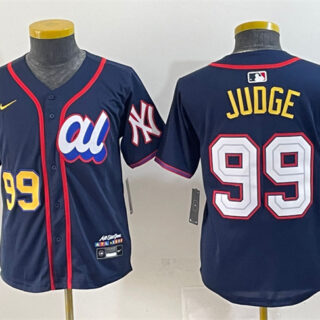 Youth American League #99 Aaron Judge Navy 2025 All-Star Edition Limited Stitched Baseball Jersey