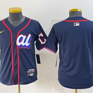 Youth American League Cleveland Guardians Blank Navy 2025 All-Star Edition Limited Stitched Baseball Jersey