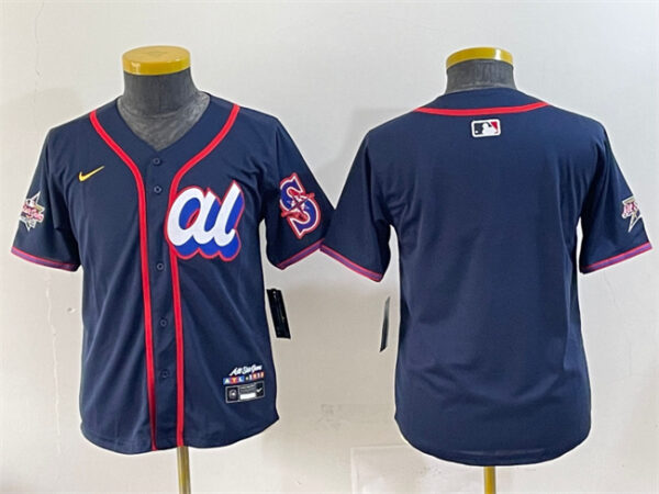 Youth American League Seattle Mariners Blank Navy 2025 All-Star Edition Limited Stitched Baseball Jersey
