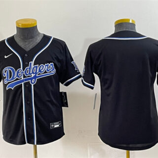 Youth Los Angeles Dodgers Blank Black Stitched Baseball Jersey
