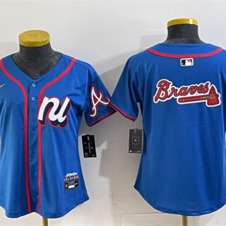 Youth National League Atlanta Braves Team Big Logo Blue 2025 All-Star Edition Limited Stitched Baseball Jersey
