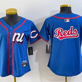 Youth National League Cincinnati Reds Team Big Logo Blue 2025 All-Star Edition Limited Stitched Baseball Jersey