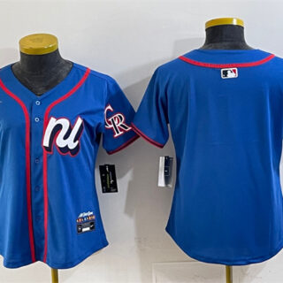 Youth National League Colorado Rockies Blank Blue 2025 All-Star Edition Limited Stitched Baseball Jersey