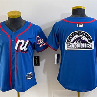 Youth National League Colorado Rockies Team Big Logo Blue 2025 All-Star Edition Limited Stitched Baseball Jersey
