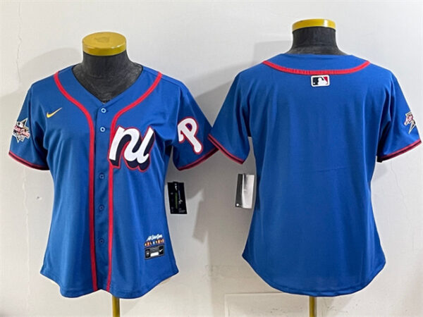 Youth National League Philadelphia Phillies Blank Blue 2025 All-Star Edition Limited Stitched Baseball Jersey