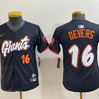 Youth San Francisco Giants #16 Rafael Devers Anthracite 2025 City Connect Limited Stitched Baseball Jersey