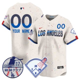 Custom Men's Los Angeles Dodgers Vapor Limited Jersey Shohei Ohtani Patch All Stitched City Connect