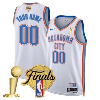 Custom Men's Oklahoma City Thunder 2024-25 Champions Association Jersey All Stitched