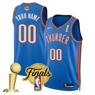 Custom Men's Oklahoma City Thunder 2024-25 Champions Icon Jersey All Stitched