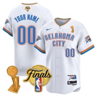 Custom Men's Oklahoma City Thunder Final Patch Association Baseball Jersey All Stitched