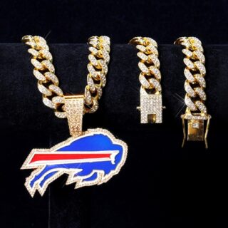old 20inch The Buffalo Bills Team head NFL pendant Europe and the United States new fashion personality football necklace men and women street hip-hop