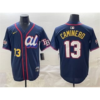 Men's American League #13 Junior Caminero Navy 2025 All-Star Edition Limited Stitched Baseball Jersey
