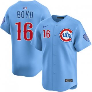 Men's Chicago Cubs #16 Matthew Boyd Blue 2024-25 2nd Alternate Limited Stitched Baseball Jersey