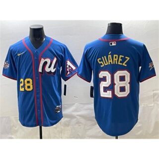 Men's National League #28 Eugenio Suarez Blue 2025 All-Star Edition Limited Stitched Baseball Jersey