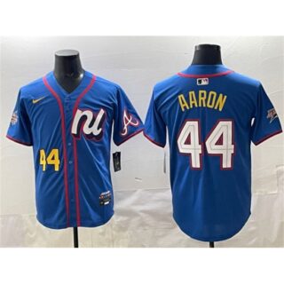 Men's National League #44 Hank Aaron Blue 2025 All-Star Edition Limited Stitched Baseball Jersey