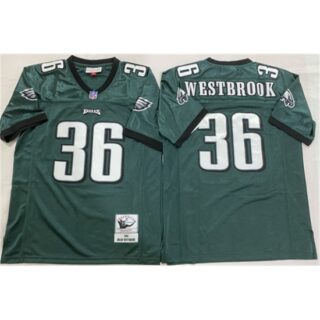 Men's Philadelphia Eagles #36 Brian Westbrook Green Throwback Football Stitched Jersey