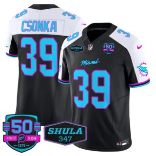 Men's Larry Csonka #39 Miami Dolphins Miami Vice Vapor Limited Black Alternate Jersey