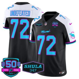 Men's Undefeated #72 Miami Dolphins Miami Vice Vapor Limited Black Alternate Jersey