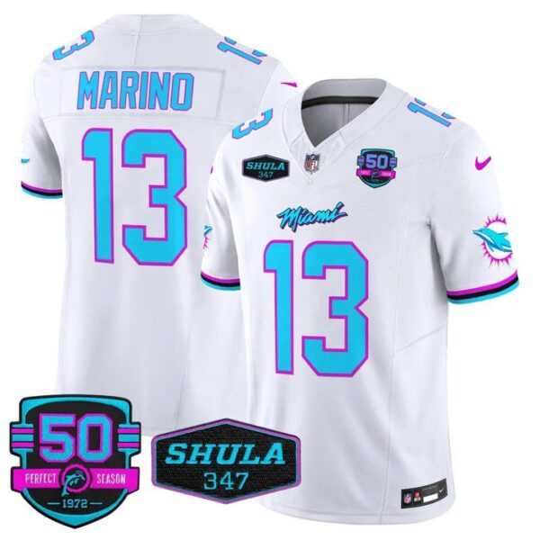 Men's Dan Marino #13 Miami Dolphins Miami Vice White Vapor Limited Jersey