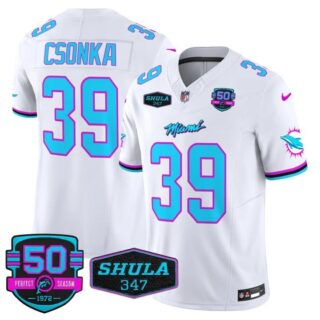 Men's Larry Csonka #39 Miami Dolphins Miami Vice White Vapor Limited Jersey