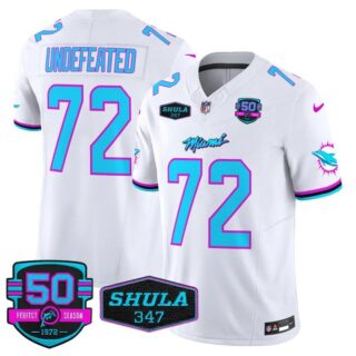 Men's Undefeated #72 Miami Dolphins Miami Vice White Vapor Limited Jersey