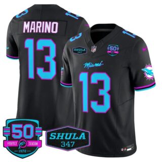 Men's Dan Marino #13 Miami Dolphins Miami Vice Black Vapor Limited Jersey