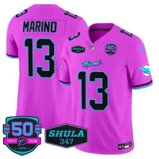Men's Dan Marino #13 Miami Dolphins Miami Vice Pink Vapor Limited Jersey