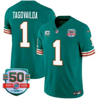 Men's Tua Tagovailoa #1 Miami Dolphins Miami Vice Aqua Vapor Limited Jersey