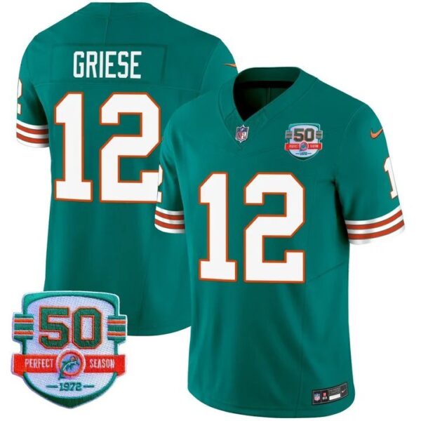 Men's Bob Griese #12 Miami Dolphins Miami Vice Aqua Vapor Limited Jersey