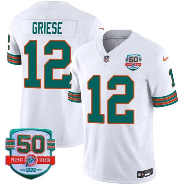 Men's Bob Griese #12 Miami Dolphins Miami Vice White Vapor Limited Jersey