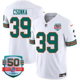 Men's Larry Csonka #39 Miami Dolphins Miami Vice White Vapor Limited Jersey