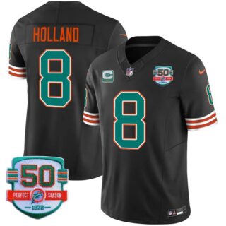 Men's Jevon Holland #8 Miami Dolphins Miami Vice Black Vapor Limited Jersey