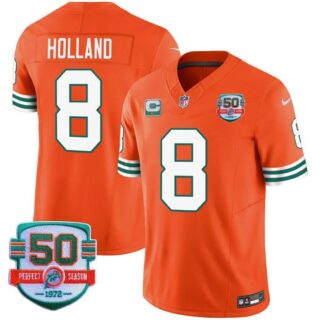 Men's Jevon Holland #8 Miami Dolphins Miami Vice Orange Vapor Limited Jersey