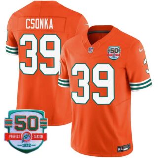 Men's Larry Csonka #39 Miami Dolphins Miami Vice Orange Vapor Limited Jersey