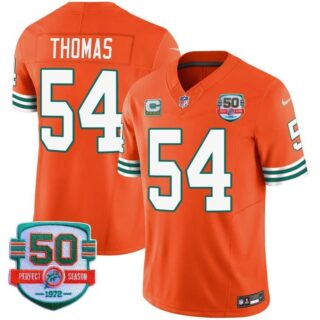 Men's Zach Thomas #54 Miami Dolphins Miami Vice Orange Vapor Limited Jersey