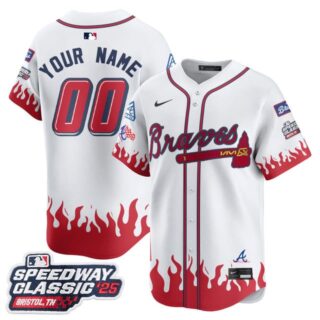 Custom Atlanta Braves 2025 Speedway Classic Limited Custom Jersey V2 - All Stitched White
