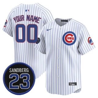 Custom Chicago Cubs 'Ryne Sandberg Tribute' Vapor Premier Limited Custom Jersey V2 - All Stitched Pinstripe