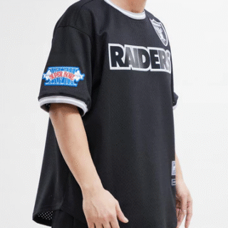 Custom Men's NFL Las Vegas Raiders LOGO CLASSIC MESH BUTTON UP SHIRT Black